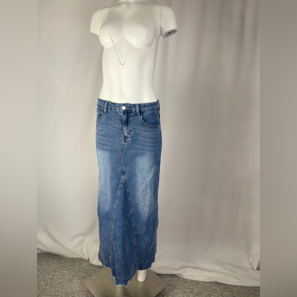 Long Denim Skirt